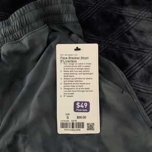 Men’s small lulu lemon running shorts. Linerless